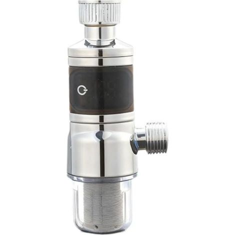 Digitaler Duschkopf mit Temperatursensor und Filter 40, großem LED-Display, Edelstahl-Siebfilter, schneller Wassertemperaturregelung (1/4)