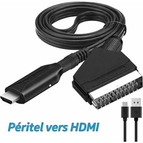 Câble Péritel vers HDMI - STRAßE TECH - 1080p - Plug and Play - Compatible VHS, DVD, Consoles