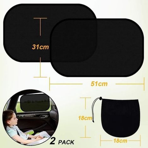 Pare-Soleil Voiture Bébé - - 2pcs - Protection UV - Auto-Adhésifs - Fenêtre arrière (1/4)