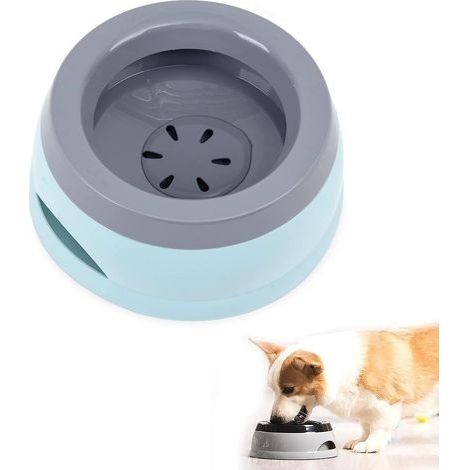 Gamelle Eau Chien, No-Spill Gamelle d'eau Flottante pour Animal Voyage, Anti-DéBordement Anti-éTouffement Gamelle pour Chien Chat Chiot Cocker, 15.3x18.9x8cm,bleu (1/5)