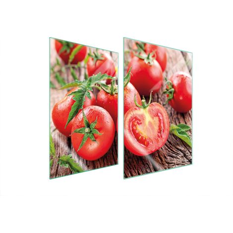 Assiette de protection en verre POUR la cuisine 2x35x52 tomates (1/5)