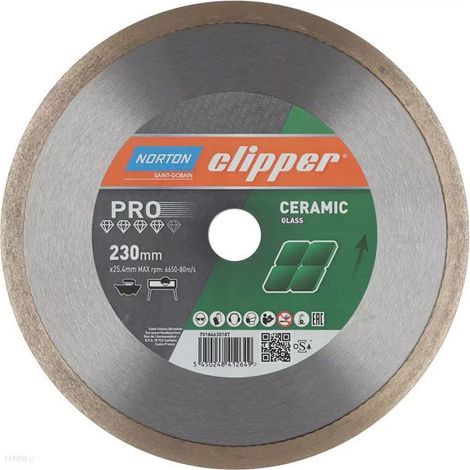 Disque diamant PRO CERAMIC Glass Ø230 x 25,4 mm NORTON CLIPPER