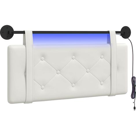Maison Exclusive - Testiera sospesa Con luce LED Bianco Similpelle (1/5)