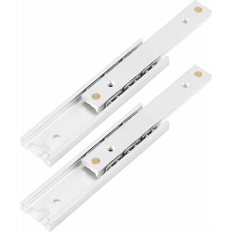 Memkey – Coulisses de tiroir 2 pcs – Rail télescopique en aluminium – Charge lourde – Glissière lisse pour armoire – Installation facile (1/5)
