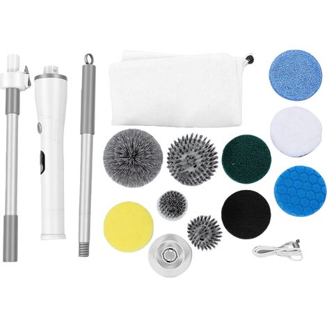 Brosse de nettoyage électrique multifonctionnelle à long manche extensible sans fil, résistante à la pluie, pour la maison, la cuisine et la salle de bain. Nettoyeuse pour sols, cuisine et salle de ba (1/5)