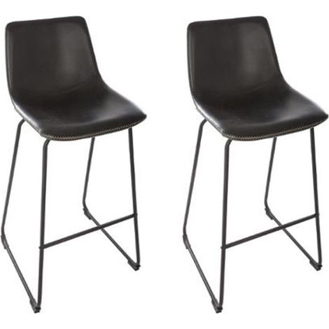 Lot de 2 Chaises de Bar "Gardano" 101cm Noir (1/5)