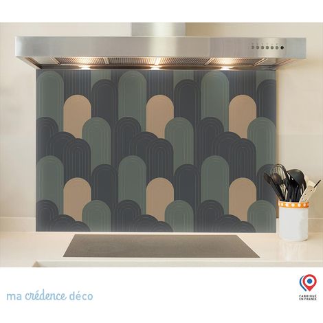 Fond de hotte : Art déco abstrait - Alu composite - 70 cm - 60 cm (1/5)