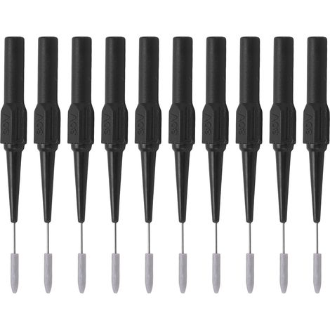 10 Stück 26.010 0,7 mm Prüfspitzen, 4,0 mm Stechspitzen für Messgeräte, schwarz