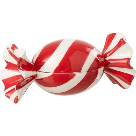Boîte Déco Noël "Bonbon" 21cm Rouge