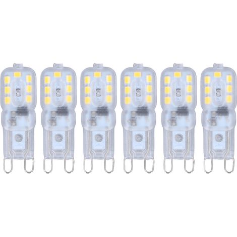Ampoule G9 Dimmable 3W avec 14 LEDs, Économie d'Énergie et Protection des Yeux, Lumière Naturelle 220V, pour Lustre et Lampe de Table (Lot de 6)