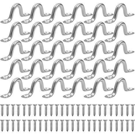 30 piezas de hebillas de cubierta de acero inoxidable, ojales de acero inoxidable, bucles de cubierta para aparejos de kayak y canoa