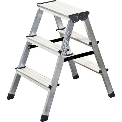 Krause 120328 Alluminio Scala doppia a gradini Altezza operativa max: 2.20 m Argento DIN EN 131 2.4 kg (1/5)