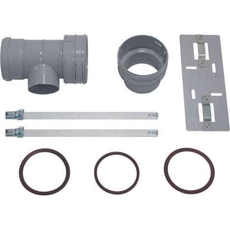 Vaillant Set 7 Raccordo a T DN 100 per racc. gas di scarico 80/125 per tubo gas di scarico fless. DN 100,PP, 0020016408