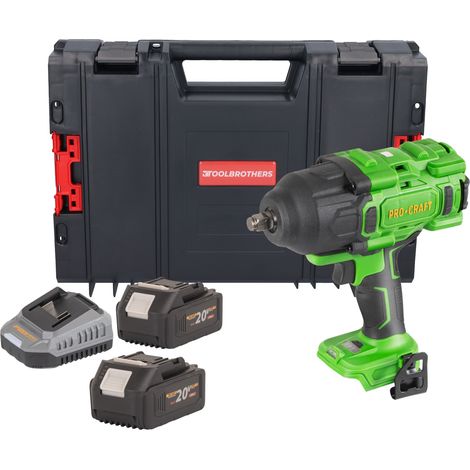 Procraft PWA80bb Akku Schlagschrauber 20 V 1600 Nm 1/2" Brushless + 2x Akku 4,0 Ah + Ladegerät + RHINO Toolcase (1/5)