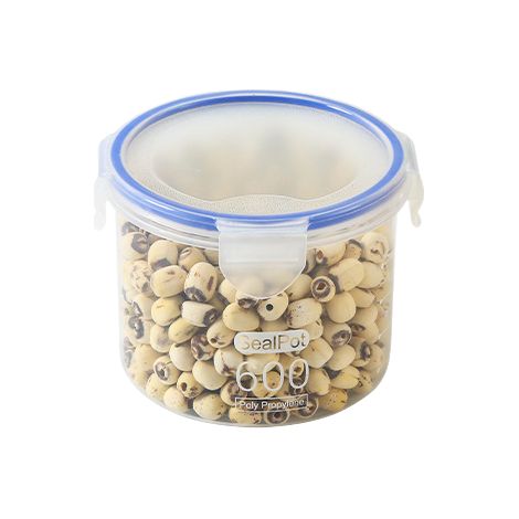 Recipiente de almacenamiento con tapa resellable, apto para congelar, ideal para guardar fruta, ensaladas, etc. 600 ml. 1 unidad. (1/5)