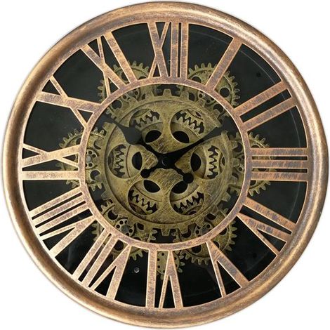 Horloge ronde mécanisme apparent 25x6x25cm (1/2)