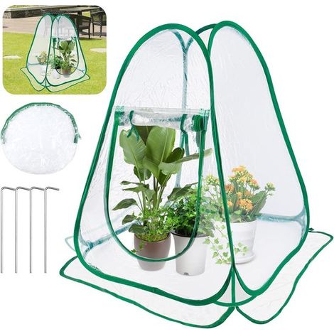 Cubierta de invierno para plantas - Protección contra el frío y las plagas - 1 pieza - Transparente - 70 x 70 x 80 cm (1/5)
