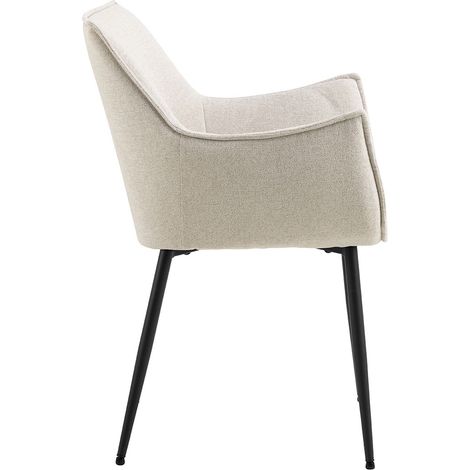 Bonita chaise de salle à manger avec accoudoirs tissu beige. (1/5)