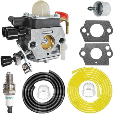 Kit de carburateur pour Stihl HS81 HS81R HS81RC HS81T HS86 HS86R HS86T Taille-haie, remplace C1Q-S225, 4237 120 0606, 4237 120 0618, avec Joint Bougie d'allumage Filtre à Carburant (1/5)