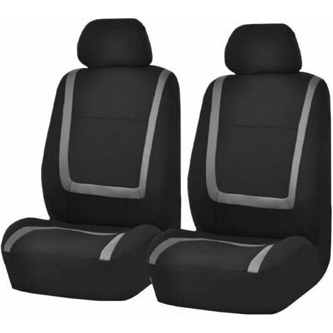Housse de Siege Voiture Universelle Ensemble de Housses Siège Auto Universel Housse de Sieges Auto Universel pour Conducteur et Passager Accessoires Tuning Interieur(grey) (1/4)