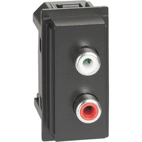 Module double RCA Bticino Living Now noir KG4269R