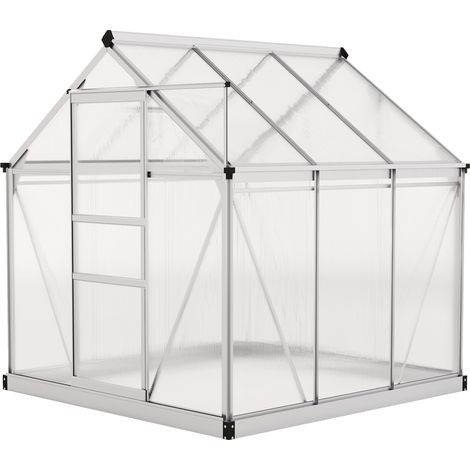 6 x 6ft Polycarbonate Greenhouse Clear (1/5)