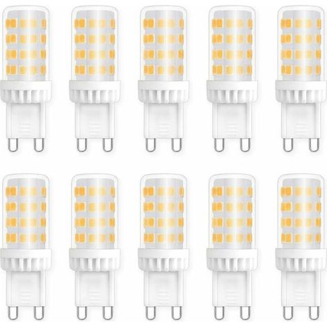 Ampoules LED G9 5W, Equivalente 40W 50W Halogène Lumière, 450LM, Blanc Neutre 4000K, AC 220V, Culot G9 Standard, économie d\\'énergie, pour Ceiling Lighting, Kitchen, Chambre, Salon, Pack de 10 (1/5)