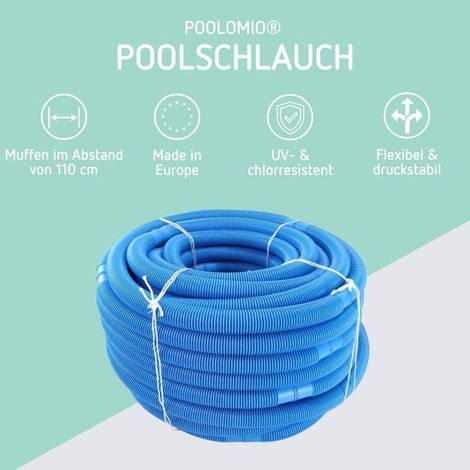 tuyau de piscine bleu 32 mm, 6,6 m pour pompe de filtration, tuyau flexible de haute qualité, tuyau solaire résistant aux rayons UV et au chlore, pour pompe de filtration, bleu (1/5)