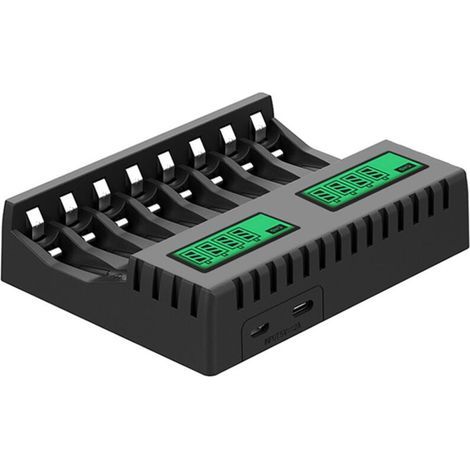 Battery Charger LCD Screen Smart Chargers with 8 Slots for AA/AAA NiCd NiMh Rechargeable Batteries AA AAA Charger. (1/5)
