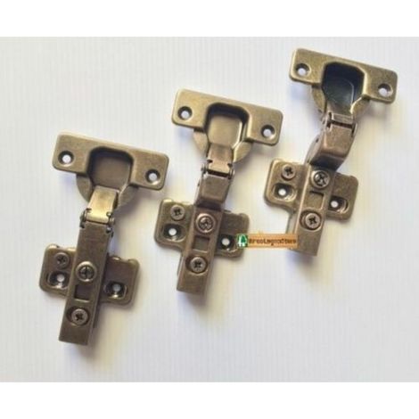 Cerniere cucine mobili anticata bronzata ammortizzata collo 0 - 8 - 15 c/basetta dimensione disponibile: collo 0 - bassa (1/2)
