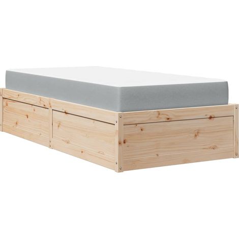 Maison Exclusive - Bett mit Matratze 90x190 cm Massivholz Kiefer