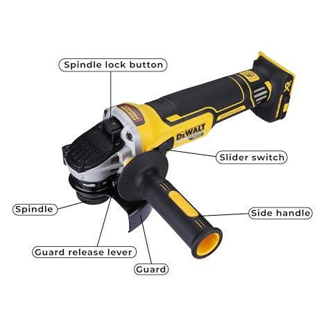 Dewalt – Meuleuse d'angle 18V sans balais – Ø125mm – Moteur Brushless – Frein électronique – Pour béton armé et métal — vue 4