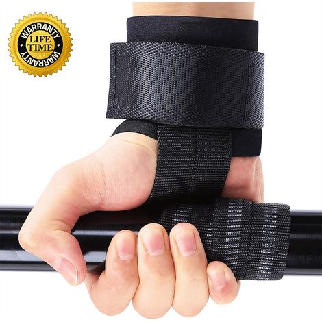 Crochets De Levage En Néoprène Avec Sangles En Nylon - Crochets En Acier Revêtu Pour Haltérophilie Et Musculation - Fermeture Velcro Ajustable - 1 Paire (1/5)