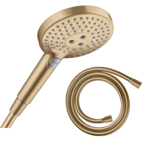 Pommeau de douche HANSGROHE Raindance Select S EcoSmart 120 3 jets + flexible 125 cm HANSGROHE Isiflex bronze brossé (1/4)