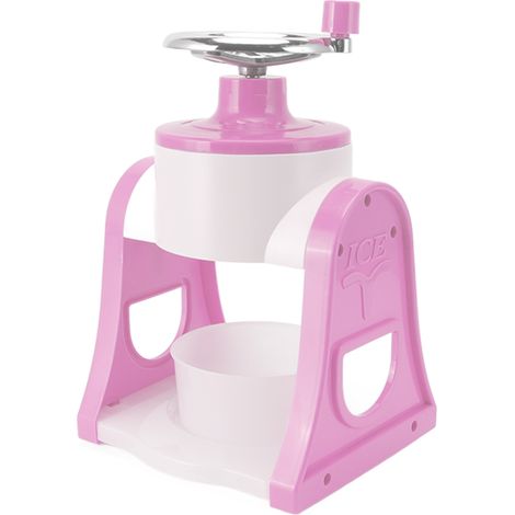 Machine à Glace Pilée Manuelle avec Lames en Acier Inoxydable - Portable et Sûre pour Maison, Cafés, Étalages Alimentaires - Rose
