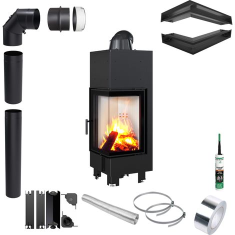 KRATKI MBN Rechter Eck Kaminofen 10 kW Ø200 Set für Montage (1/5)