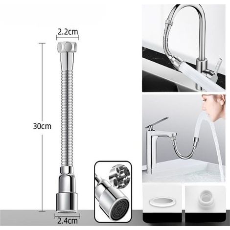 Prolunga per rubinetto girevole a 360° – Adattabile, antispruzzo e versatile per cucina e bagno – Uscita singola da 30 cm (1/3)