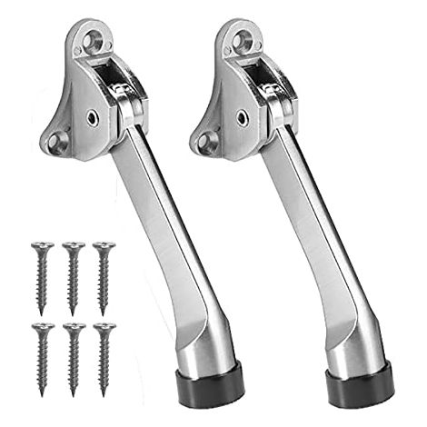 2 Pièces Butée de Porte,Empêche la Porte de Claquer,Arrêt de Porte Support de Porte,Avec Pare-Chocs en Caoutchouc Souple et Vis - Al (1/4)