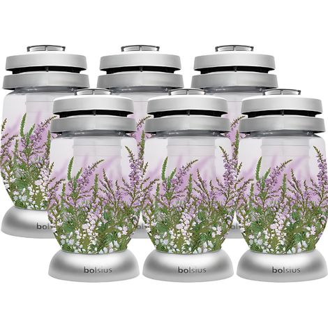 Lanterne en verre Bolsius, bougie Heather 36H, lot de 6 (1/5)