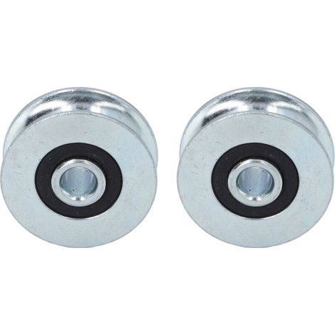2 poulies en acier allié, diamètre extérieur 40 mm, diamètre du trou central 8 mm, avec roulements (1/5)