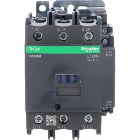 Contattore TeSys Deca Power I= 95A AC-3 contatti ausiliari 1NC + 1NO tensione bobina 230 V AC LC1D95P5