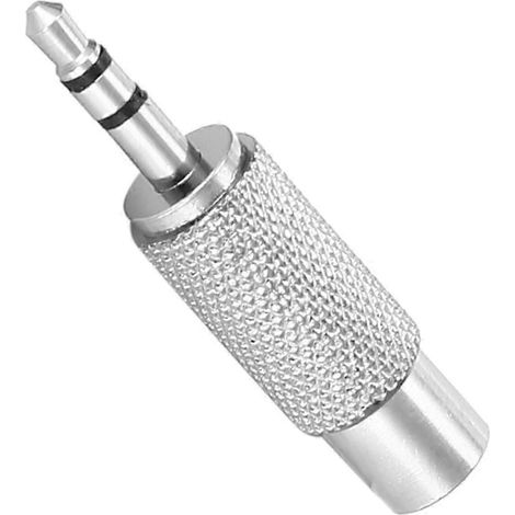 Adaptateur audio stéréo mâle 3,5 mm vers mono femelle 2025, argent (1/5)