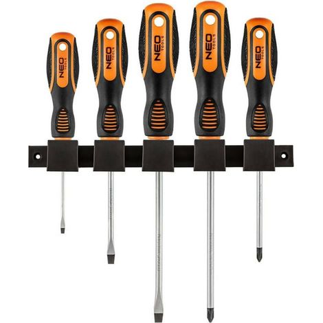 Cacciaviti "NEO Tools" a punta magnetica con manico bimateriale set da 5 pezzi