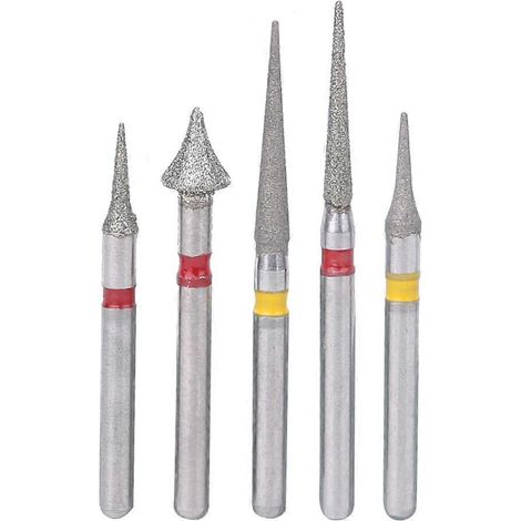 5-teiliges Set mit hochtourigen Diamantbohrern für die kieferorthopädische Interproximalbearbeitung von Zahnschmelz, Zahnarzt-Labor
