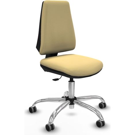 Elche CP similpiel crema base cromada ruedas engomadas 65mm (1/5)