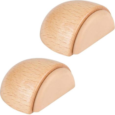 Selbstklebender Türstopper aus Holz – 2 Stück – Bodentürstopper – Bodentürblock – zum Aufkleben – Buchenoptik (1/5)