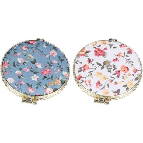 Bardusch-2pcs Compact Sac à main Miroir cosmétique, Miroir de courtoisie loupe, Petit miroir de maquillage rond, 2,7 pouces (1/4)