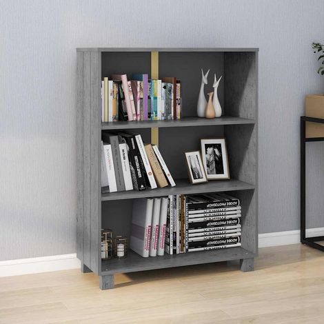vidaXL Estantería HAMAR madera maciza pino gris oscuro 85x35x112 cm (1/5)
