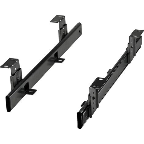 Tablette clavier KT1-30-H35-400-NF 400 mm noire (Coulisse, à sortie partielle / avec équerre de montage / Réglable en hauteur / (1/5)