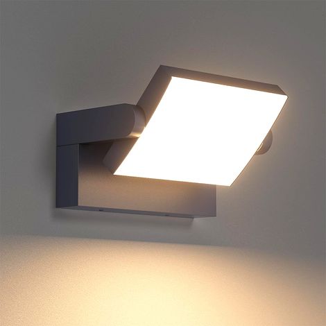 Applique d'extérieur noire, lumière chaude, étanche IP54, applique décorative avec panneau rotatif pour couloir, entrée, jardin (1/5)